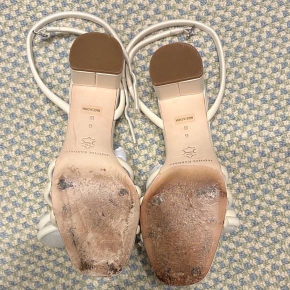 Loeffler Randall Mikel Cream Leather Bow Sandals - Size 6, White - Picture 5 of 5